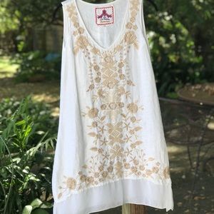 Johnny Was embroidered linen dress